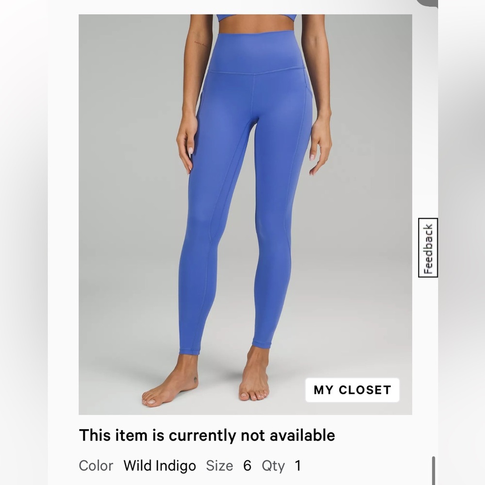 Lululemon Align Leggings "Wild Indigo" 28” length Size 6
